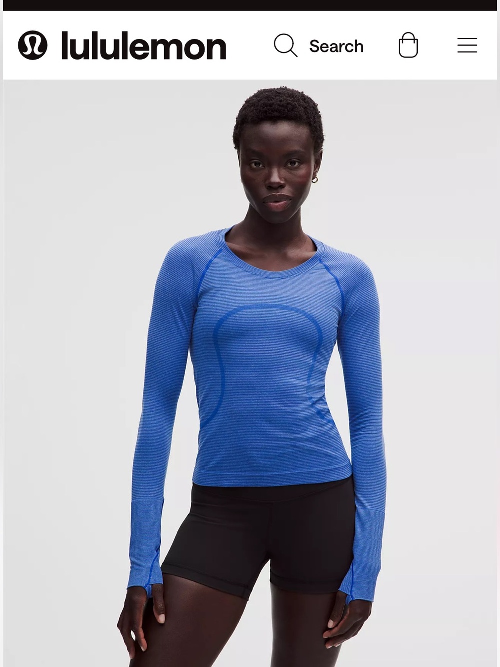 Women’s Blue Long-Sleeve Lululemon Swifty Tech in blue